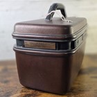 Samsonite Silhouette Cosmetic Case Brown Make Up Train Mirror Tray Key Usa Vtg