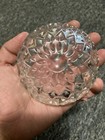 Vintage Ashtray Crystal Heavy Clear Glass 4    Cigar Cigarette Round