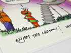      Original Signed Walt Handelsman Cartoon        brain Thrust        2013  Humor Art