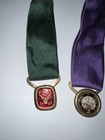 Elks Lodge  bpoe  k Of C Antique Miniature Clip-on Ties W  Medal 