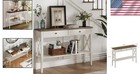 Versatile Narrow Entryway Table With Storage Shelf - Elegant Farmhouse Design