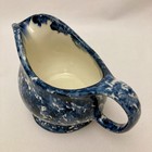A Division Of Weaver Ind  Gravy Boat Hand Made By Clay Crafters Blue   White Vtg