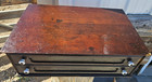 Antique Spool Cabinet  2 Drawer 23  X 7 1 2  X 14 1 4 
