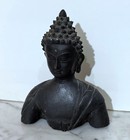 Beautiful Vintage Nepal Bronze Bust Of A Shakyamuni Buddha Figure