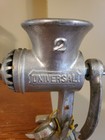 Vintage Universal No  2 Food Meat Grinder Hand Crank  Table Mount Made In Usa