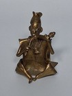 Vintage Brass Musician Figurines  pair      Dhokra Lost-wax Tribal Art  India       