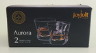 Joyjolt Aurora Crystal Old Fashioned Whiskey Glasses Set Of 2