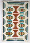 Vtg 70s Completed Wool Latch Hook Rug Wall Hanging 29  X 45  Aztec Geometric Euc