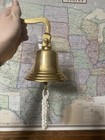 Nautical Brass Ship Bell Hanging Door Bell With Wall Mounted Bracket 