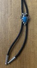 Vintage Native American Turquoise Silver Tone Bolo Tie