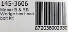 Arp 145-3606 Head Bolt Kit Mopar Big Block R   Rb 383 400 413 426 440 Wedge