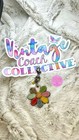 Coach Multi Color Daisy Charm Silver Hardware Keychain