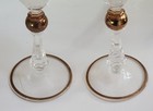 Vintage Pair Of Bohemia Crystal Champagne Toasting Glasses flutes 9 5  Art Glass