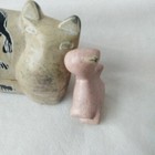 Vintage Hippopotamus Soap Stone Trinket Box   Hand Carved Hippo Figurine