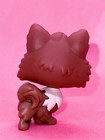 Lps Hasbro Brown Cream Mask Pomeranian Dog  2280 - Authentic Littlest Pet Shop