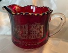 Antique Barnard Kansas High School Ruby Red Flash Glass Souvenir Pitcher Eapg