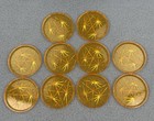 Vintage Mid Century Modern Orange Starburst Drink Coasters Germany Set Of 10