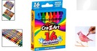 Easy Clean-up Washable Jumbo Crayons  16 Assorted Colors For Young Artists