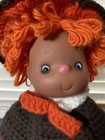 Vintage Crochet Doll With Vinyl Face And Hands Red Hair