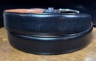 Kirkland Signature Black Italian Full Grain Leather Belt Distressed Sz38 1-3 8   w