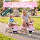 12v Electric Wiggle Car W  Pedal Led Wheel Music Kids 2 In 1  Ride On Swing Car