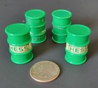 Hess Green Barrels Truck Fuel Oil Gas Containers Set Lot Of 4 Vintage 1987 80s