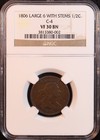 1806 Draped Bust Half Cent Large 6  W  Stems C-4 - Ngc Vf30 Bn  Attractive Coin 
