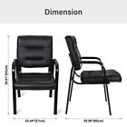 4pcs Leather Guest Chair Black Waiting Room Office Desk Side Chairs Reception