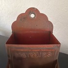 Vintage Tin Rusty Crusty Match Holder Box Primitive Farmhouse Wall Hang D  cor
