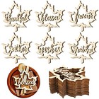 24 Pieces Fall Thanksgiving Maple Wooden Plate Decor Maple Leaf Wood Cutouts