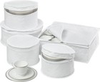 5-piece Dinnerware Storage Set With Zipper Cushioned Quilted White New