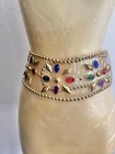 Vintage 80s Clear Rhinestone Belt