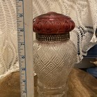 Victorian Era Antique Cranberry Amd Clear Glass Lamp Shade 19th Century