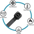Zip Cable Ties Assorted Sizes 4    6    8    12     Heavy Duty Nylon Black Uv Resistant