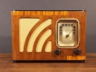 Old Antique Wood Philco Vintage Radio Converted To Bluetooth Speaker  tube Light