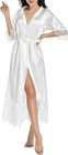Nwt Satin Long Robe For Women Japanese Kimonos Yukata Silk Bridal Nightgown M    L