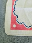 Vintage Mcm Linen Dish Tea Towel Pattern Pink Flaw Patterned Edge Retro Kitchen