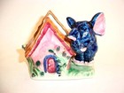 Vintage Elephant Beside A Cottage Ceramic Planter Pot Circa 1950s