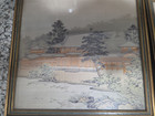Vintage Japanese Woven Silk Brocade Art Panels Pair Framed By Donaldsons Min 
