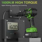 Taskstar Cordless Impact Wrench 1 2   1180 Ft-lbs 1600 N m  4000mah Battery