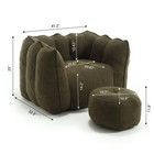 Soft Bean Bag Chair W  High Resilient Foam chips  square Lazy Sofa W  Footstool