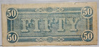 1864  50 Fifty Dollars Csa Confederate States Of America Currency Note
