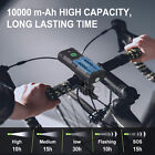 10000mah Led Bicycle Bike Light Front Rear Rechargeable Headlight Tail Lamp Set