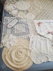 15x Vtg Crochet Linen Lace Doilies Table Runners Round Rectangular W damage