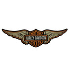 Vintage Harley-davidson Embroidered Patch Orange Logo Wing 15  Sew On   Iron