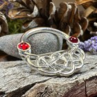 New Pewter Red Celtic Brooch Irish Scottish Celtic Knot Ladies Pin
