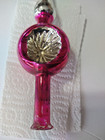 Vintage Mercury Glass Painted Indent Tree Topper Finial