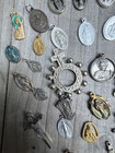 Religious Medals Lot Saints Crucifix Crosses Silver   Gold Toned France Italy