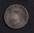 Canada 1885 5c Five Cent Silver Coin Queen Victoria  925 Silver Key Date