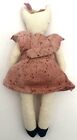 Ooak Cat In Dress Painted Cloth Doll Artist Made Signed Patricia Glasco